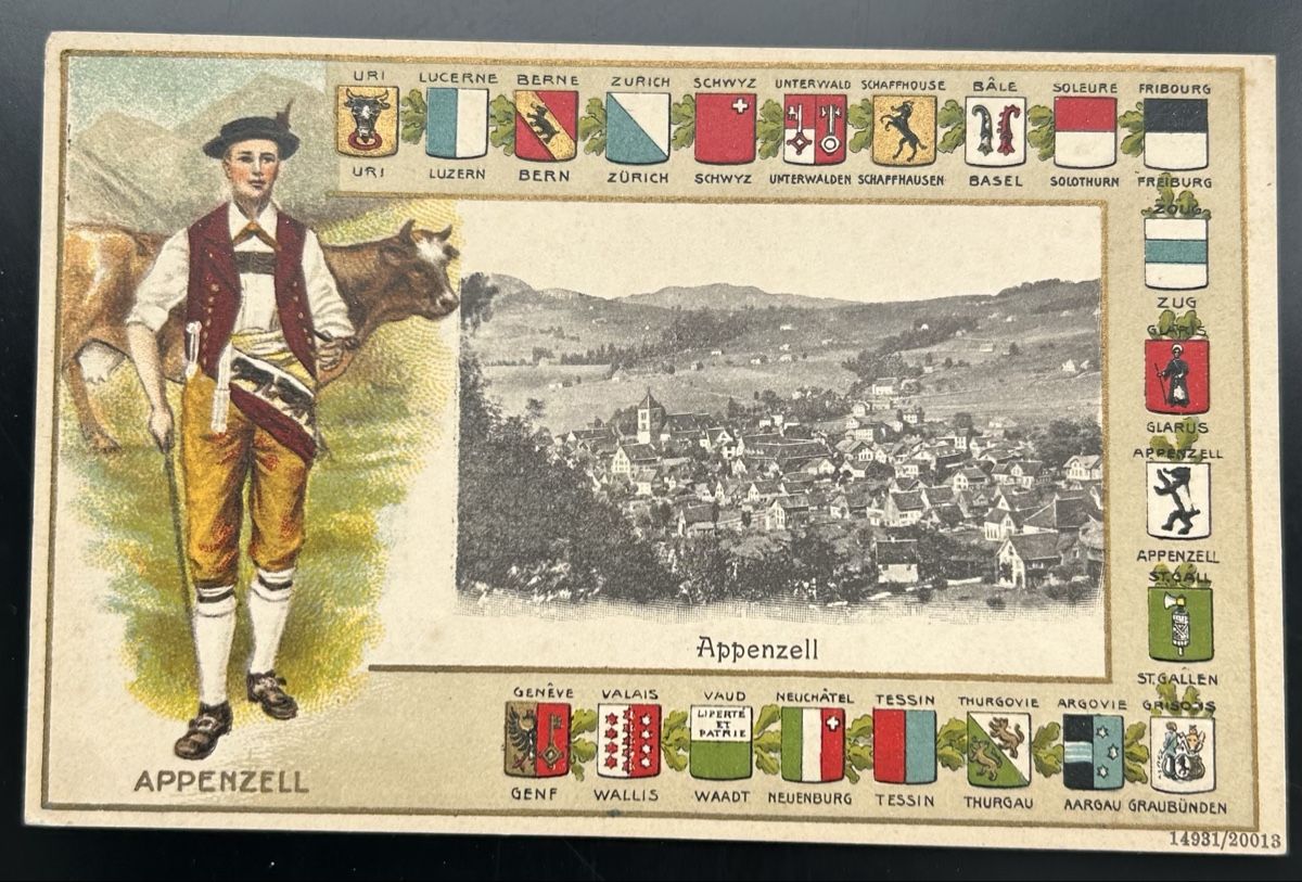 Cartoline postali: Prägekarte Appenzell  – Usato da Horw venduto da Tellbub