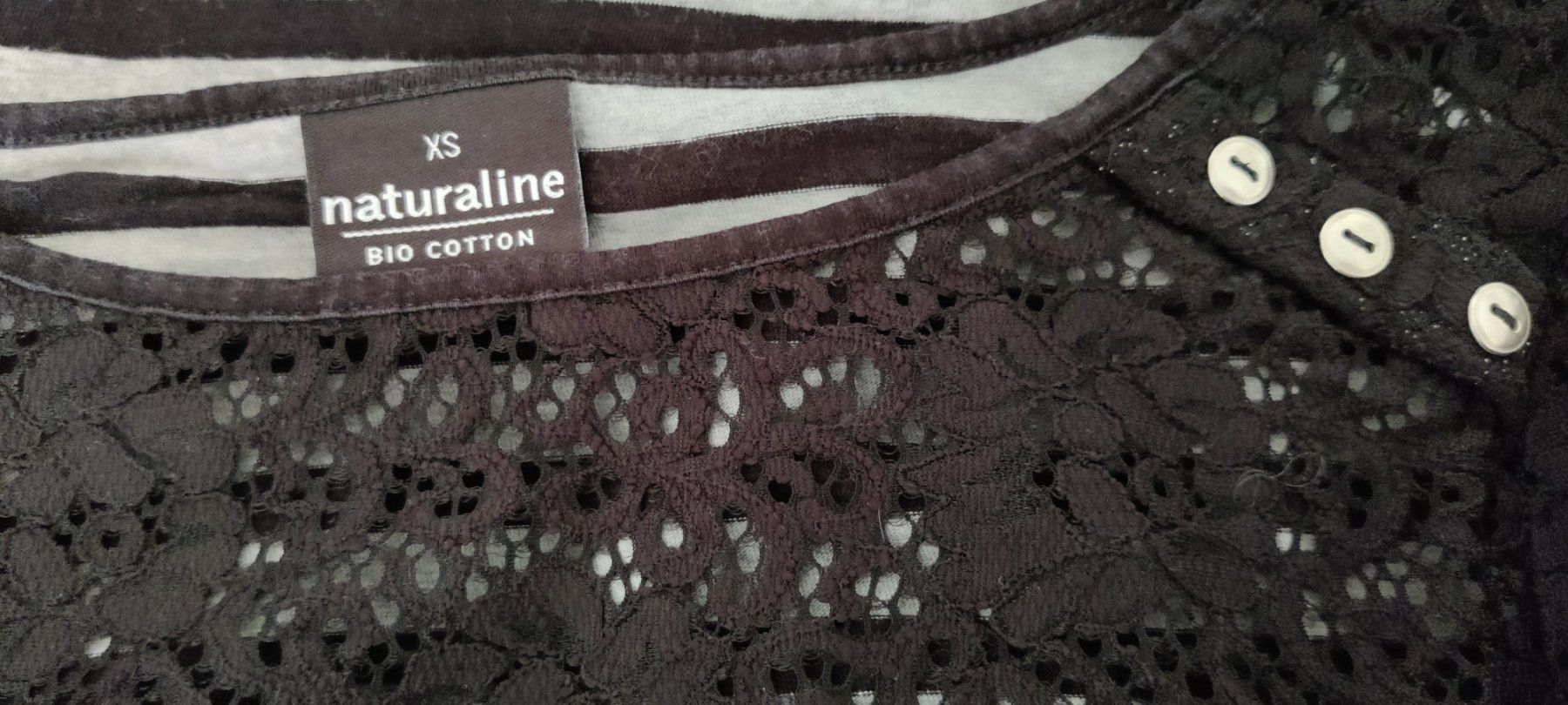 T-shirt: NATURALINE Pullover Spitze Shirt Pulli Bio-Baumwolle Gr.XS – Usato da Winterthur venduto da Lotusherz 3