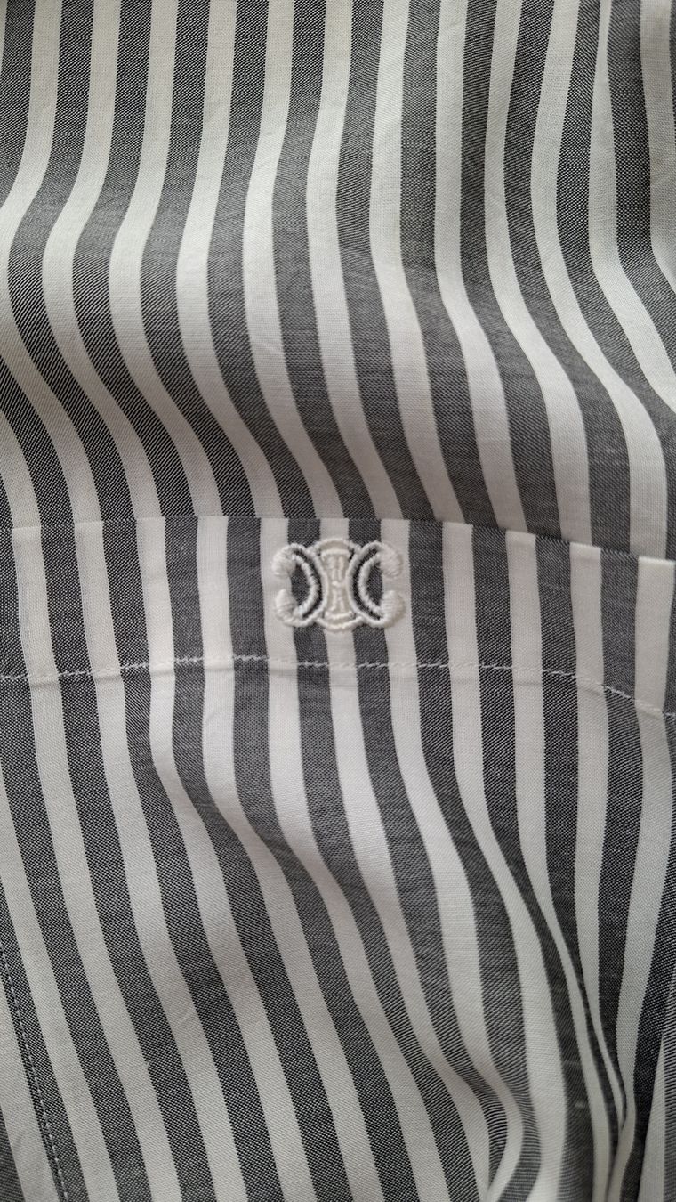 Celine Camicette: Céline Triomphe Bluse gestreift Grösse 36 - 40, oversized – Usato da Wallisellen venduto da Ellasophialove 3