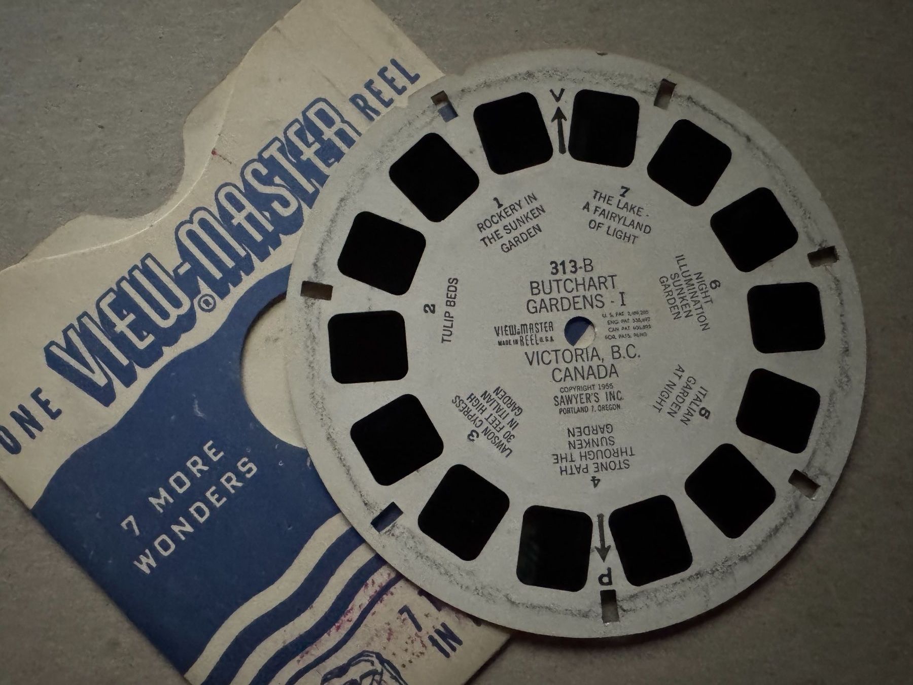 View-master Giocattoli: View-Master 3D: Nr. 313 B BUTCHART GARDENS I - CANADA – Usato da Tegerfelden venduto da siebenmacky 2