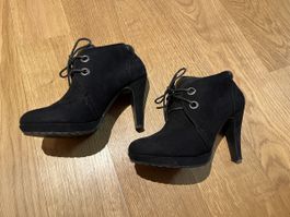 Pumps schwarz Retro Absatzschuhe Damen 37 neuwertig