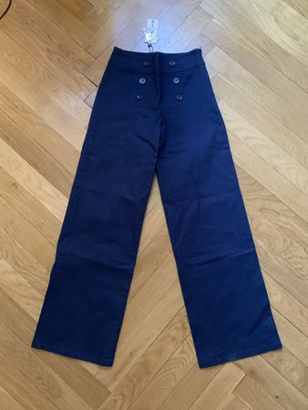 Pantalon large bleu marin petit bateau