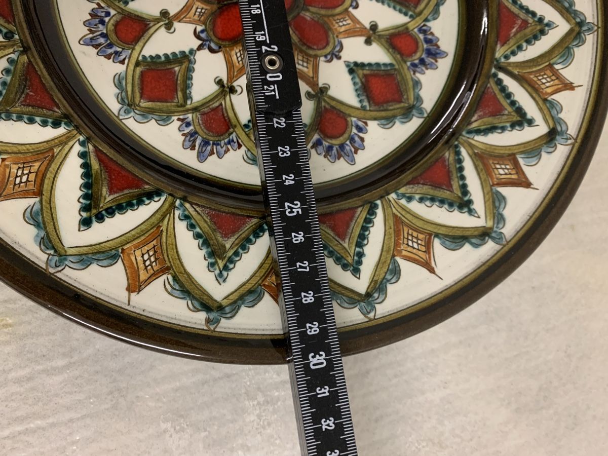 Teller: grosser handbemalter Keramikteller  32cm K7 – Neu (gemäss Beschreibung) aus Erlenbach ZH von Ritschly 1