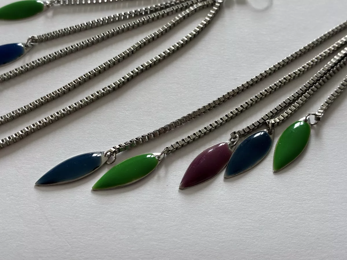 Orecchini pendenti & Orecchini a lobo: Long dangle earrings multi-colored – Usato da Basel venduto da cat_sq5m 1