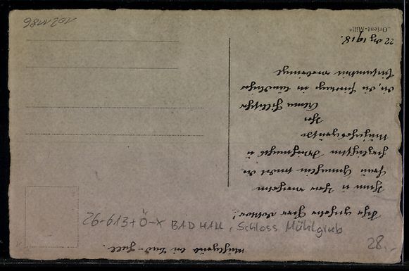 Cartoline postali: Handgemalt: Bad Hall, Schloss Mühlgrub  – Usato da Berlin venduto da bartko-reher 1