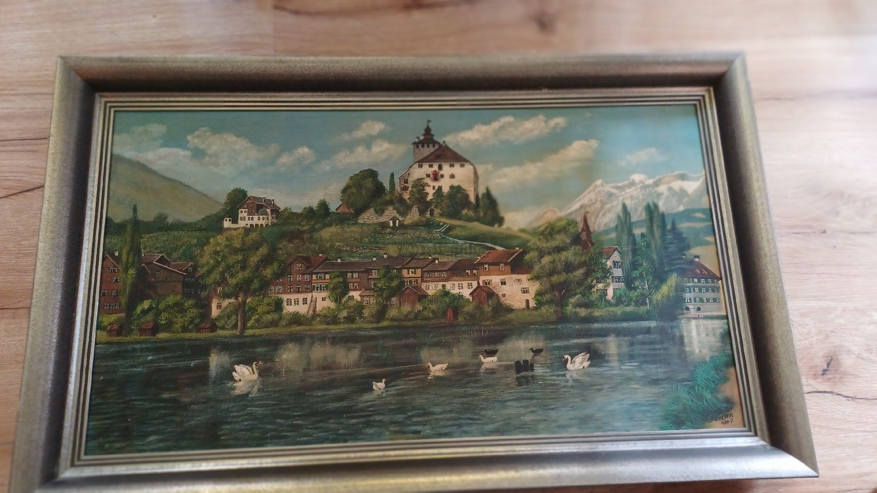 Dipinti: Schönes Hadgemaltes Bild Schloss Werdenberg – Usato da Flawil venduto da Naphtali
