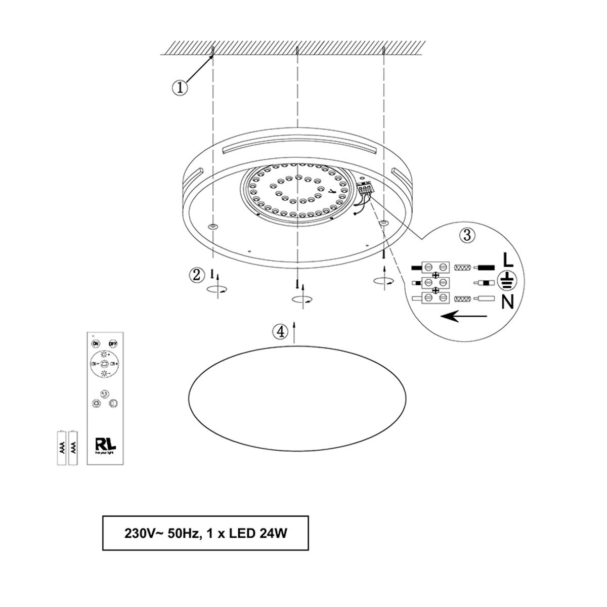 Kronleuchter & Deckenlampen: LED Deckenleuchte, Weiss, 40 cm Ø, IP20 – Neu (gemäss Beschreibung) aus Kreuzlingen von Smart-Light 3