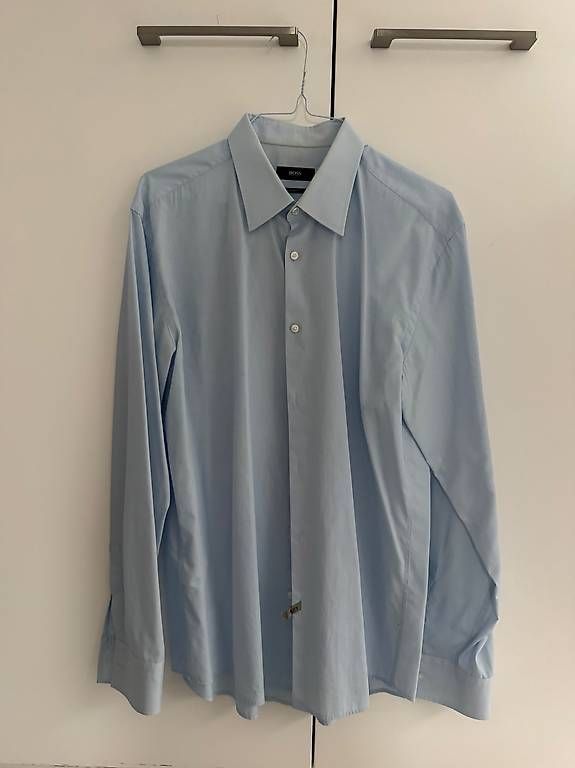 Hugo Boss Camicie: BOSS Herren Hemd Astor Hellblau Gr. 41 – Usato da Zürich venduto da ebr_595v