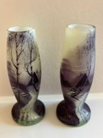 Paar Art-Déco-Miniaturvasen im Peynaud-Stil aus Glas