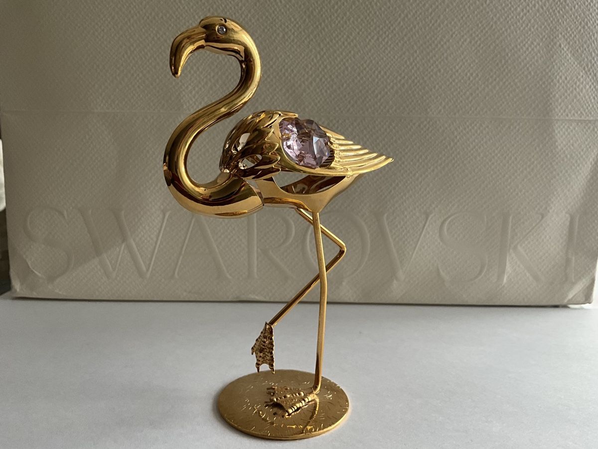 Statuette: Gold Kristall Figur Flamingo – Nuovo (secondo la descrizione) da Oberglatt ZH venduto da Multimix 1
