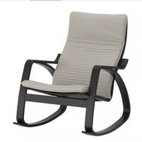 POÄNG Schaukelstuhl, schwarzbraun/Knisa hellbeige