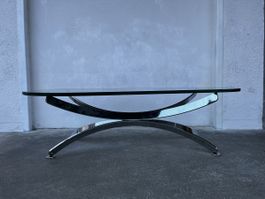 Space Age 70er Jahre Couchtisch Chrom Glas
