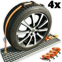 Spanngurt Zurrgurrt Auto Transport 4x 35mm Radsicherung PKW