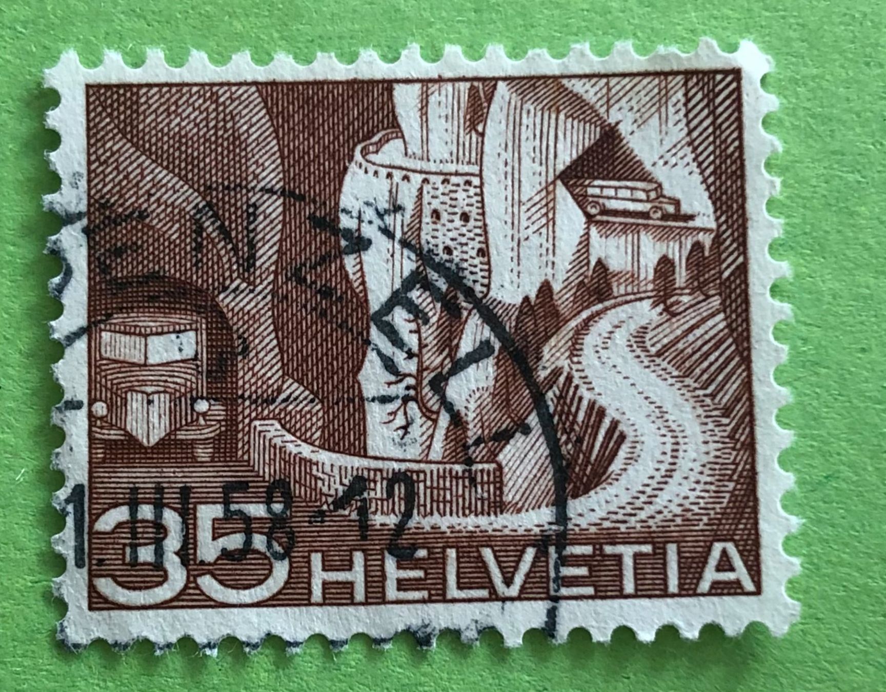 Tutti i francobolli: Nr.304 mit Stempel Alpenpoststrasse Technik und Landschaft – Usato da Aarau venduto da Billa007