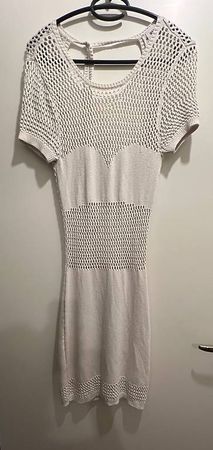 Robe beige en crochet blanc écru de la marque Weekday