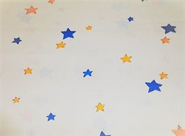 Baumwollstoff 50 x 140 cm  Sterne auf weiss