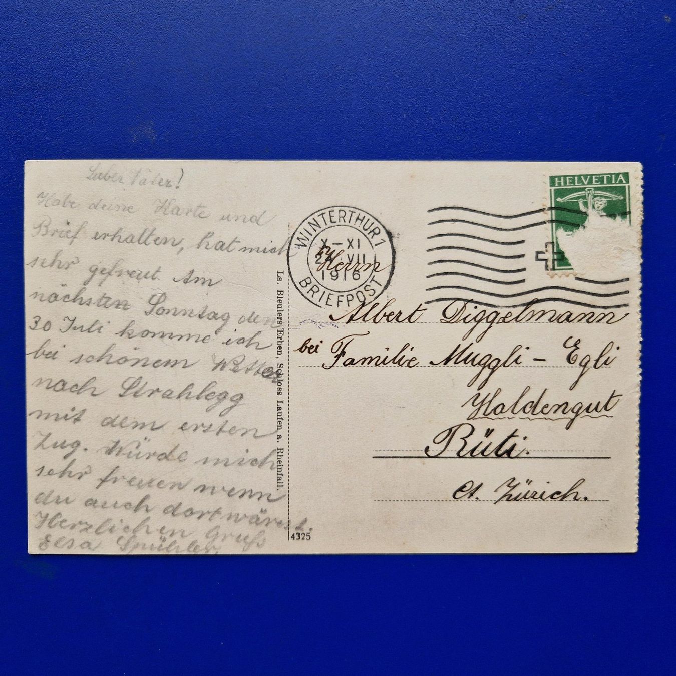Ansichtskarten: Schaffhausen - Altstadt   1916 – Gebraucht aus Flums von Guscha1 1