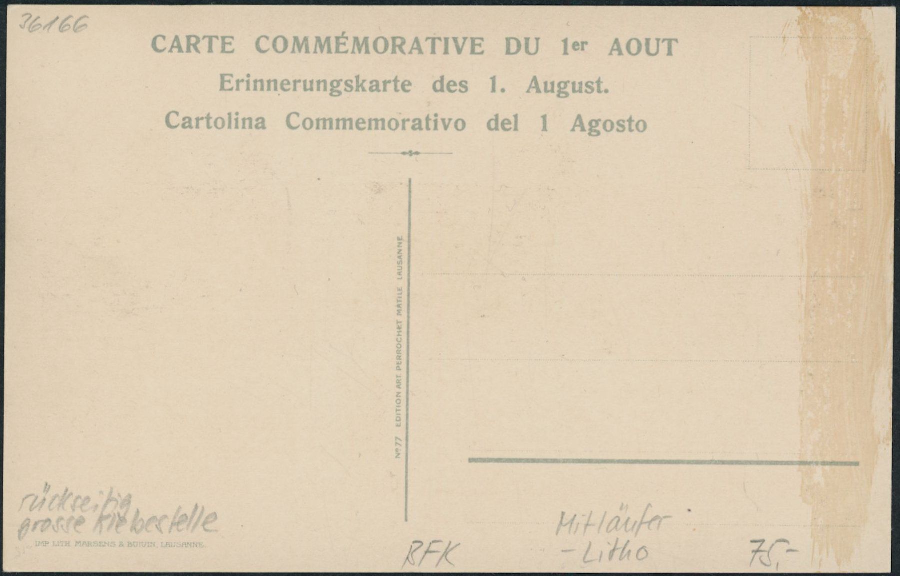 Alle Briefmarken: CH Pro Patria - Bundesfeierkarten - Mitläufer - Litho – Neu (gemäss Beschreibung) aus Schindellegi von leecollect 1