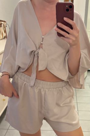 Beiges Sommer Set, Grösse L