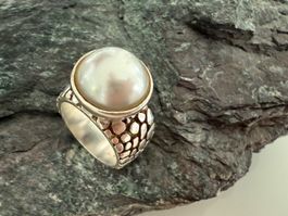 Wunderschöner 925er Ring mit echter Perle