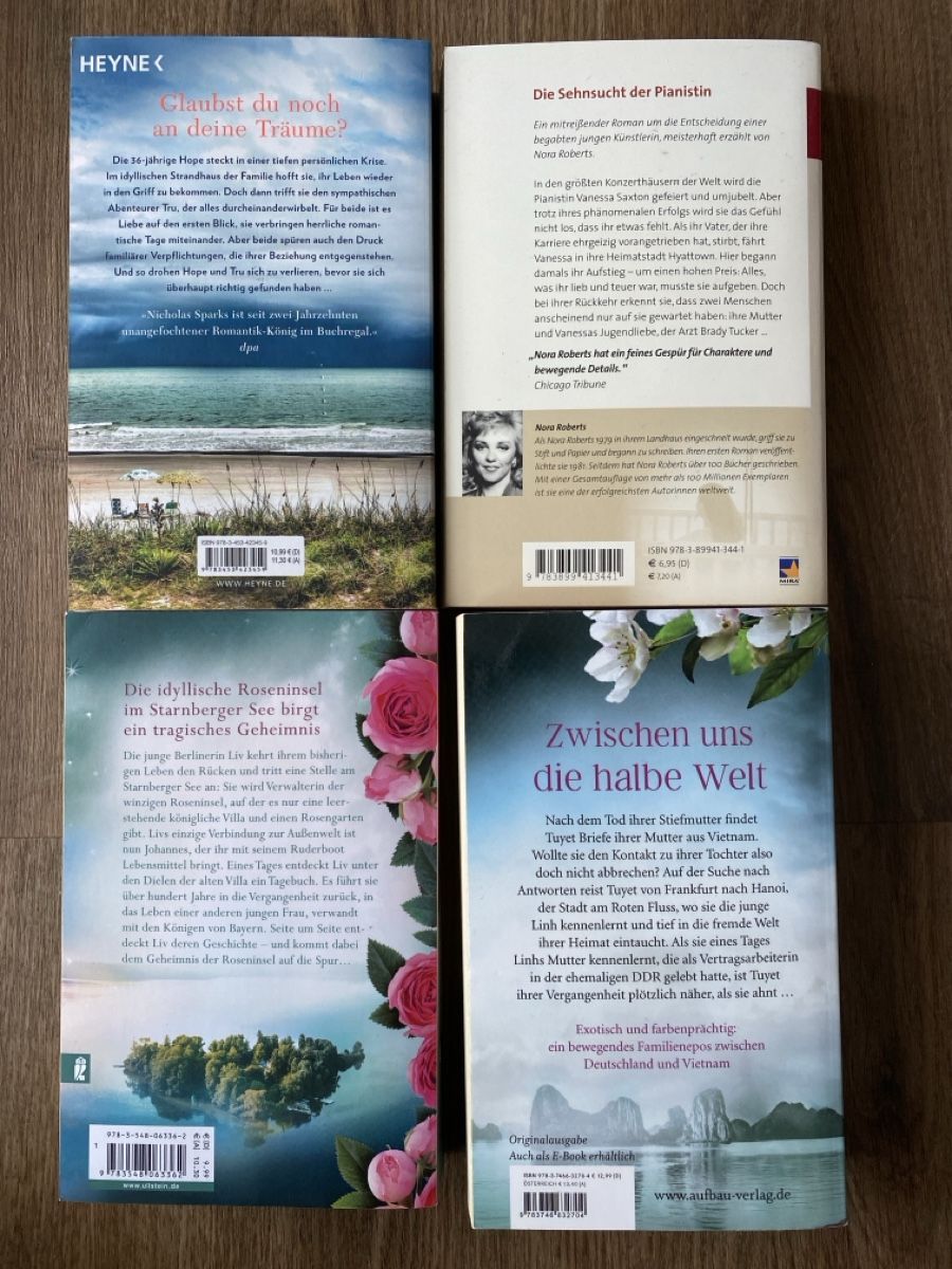 Libri: 4 Romane: Sparks, Roberts, Reitner, Rösler – Usato da Schlosswil venduto da maga09 1