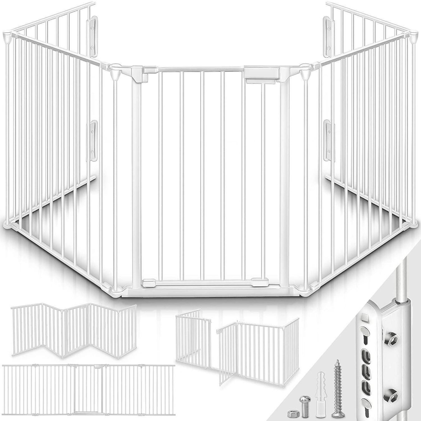 Box & Barriere di sicurezza: KIDUKU Kaminschutzgitter 305cm Weiß – Nuovo e nell'imballaggio originale da Bottighofen venduto da zaap