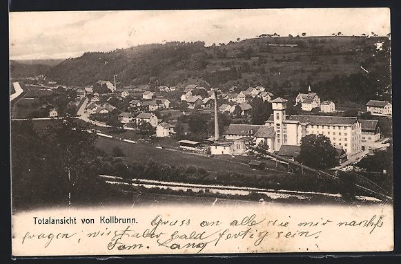 Cartoline postali: AK Kollbrunn, Totalansicht, 1910 – Usato da Berlin venduto da bartko-reher