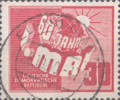 DDR 250 60 Jahre Tag der Arbeit Ausgabe von 1950 gestempelt