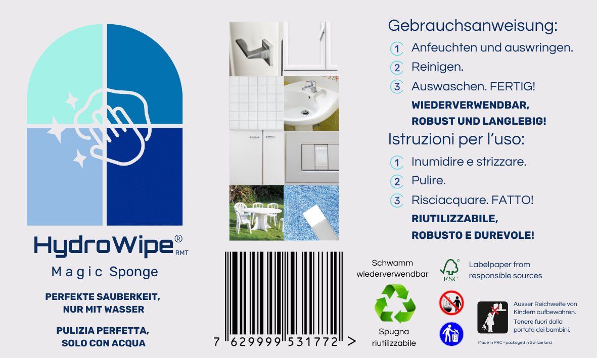 Altro per la casa: HydroWipe® Magischer Schwamm – Nuovo e nell'imballaggio originale da Figino venduto da MabaStore24 1