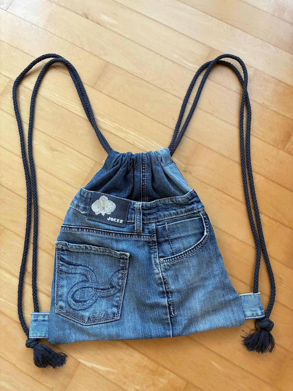Zaini: Freizeitbeuteltasche, Jeans, Einzelanfertigung, 30x35cm, – Usato da Baar venduto da Johan016