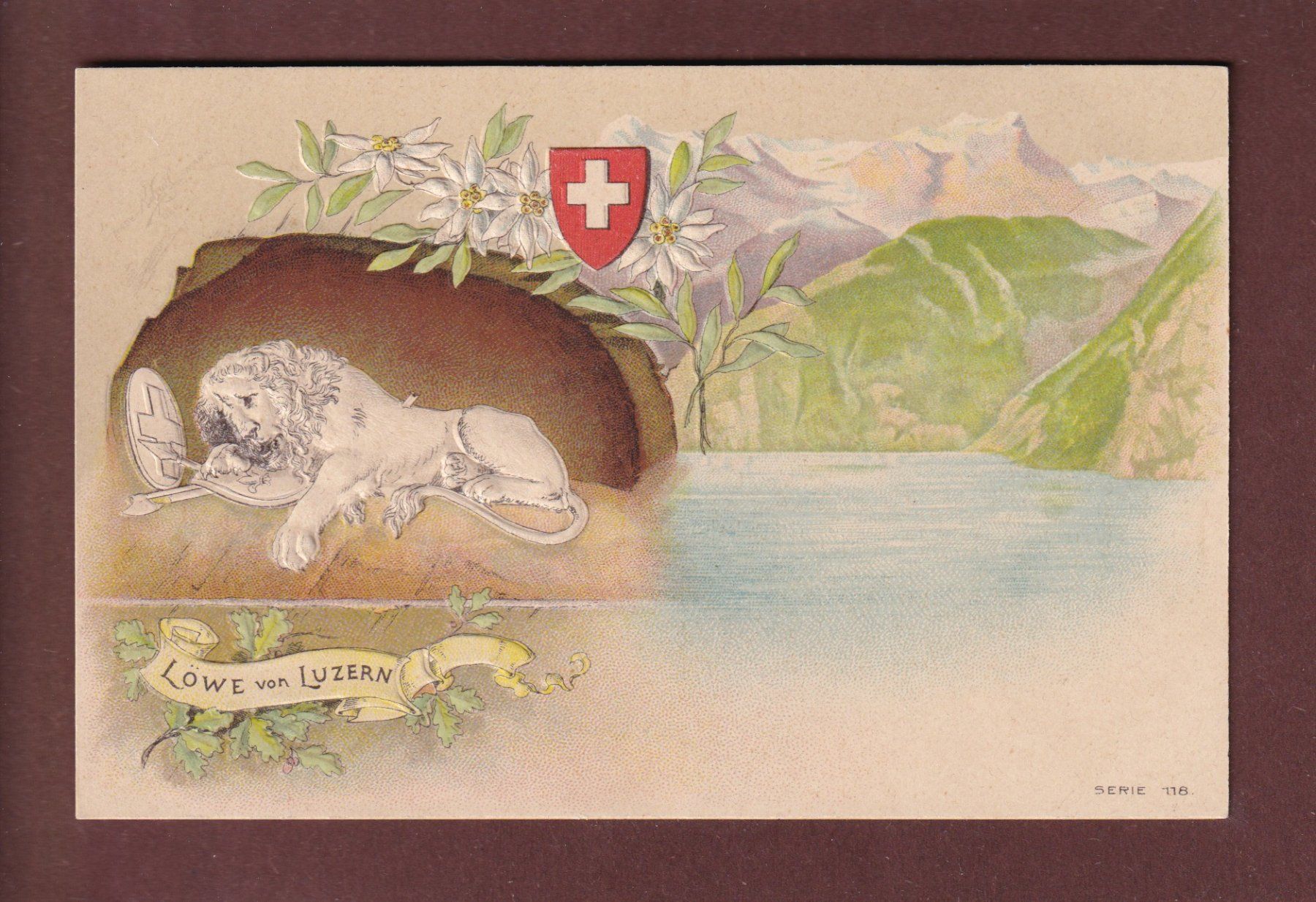 Cartoline postali: Löwe von LUZERN - Präge – Usato da Pully venduto da nicecards