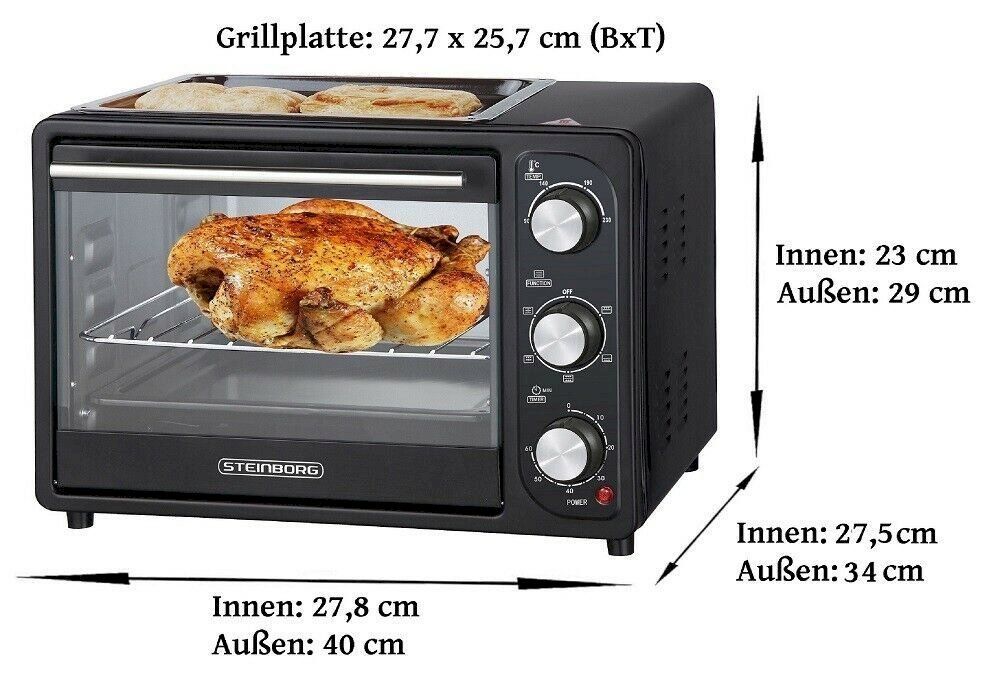 Forni: Steinborg SB-3001 Mini Backofen 3 in 1 – Nuovo e nell'imballaggio originale da Bottighofen venduto da zaap 1