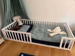 Montessori Bodenbett 90x200 // Holz // Weiss