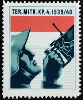 Soldatenmarke 2.WK, Ter Mitrailleur Kp 4, gelb, Wi Ter 38
