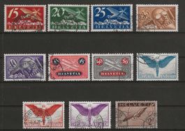1923-30 : Flugpost Serie Nr. F3 - f13, KP 710.--