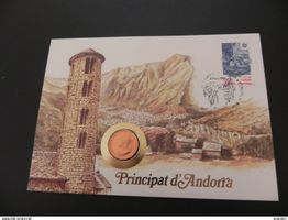Münzbrief Andorra 25 Cèntims 1986