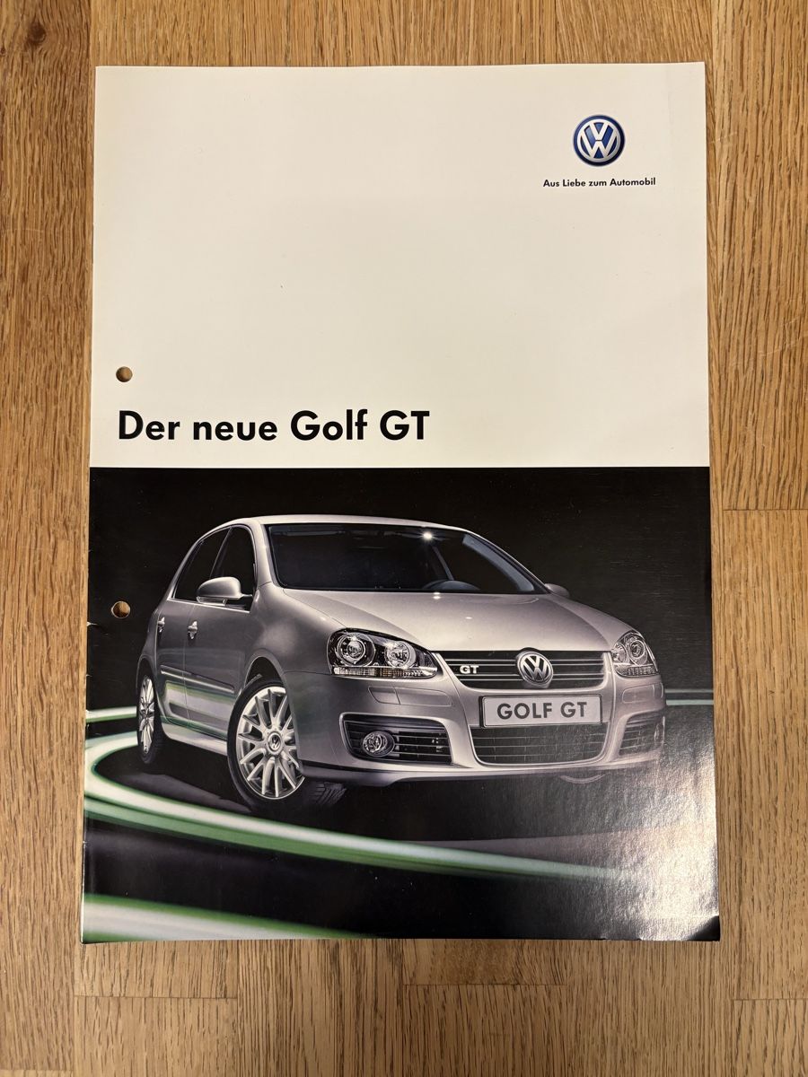 VW Documenti: VW Golf GT Prospekt, 2006 oder 2007 – Usato da Freienstein venduto da Golfbueb