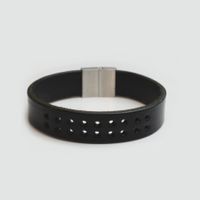 Herren Armband Leder & Edelstahl(M00028)