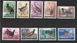 Jugoslawien Serie 842 - 850 wildlebende Vögel ** 25.5.1958