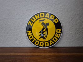 Emailschild Zündapp Motorrad Werkstatt Logo Emaille Schild