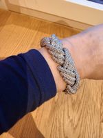 Vintage Expandable Statement Bracelet Textured Brutalist