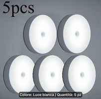 5x Luce sensore movimento LED USB magnetica