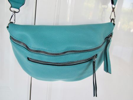 SAC EN BANDOULIERE CUIR VERT NEUF