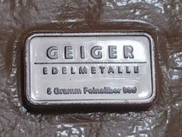 5 Gramm Geiger Silberbarren 999.0