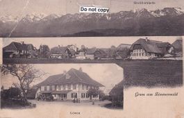 Zimmerwald   BE   mit Hôtel LÖWEN, Stockhornkette  um 1922