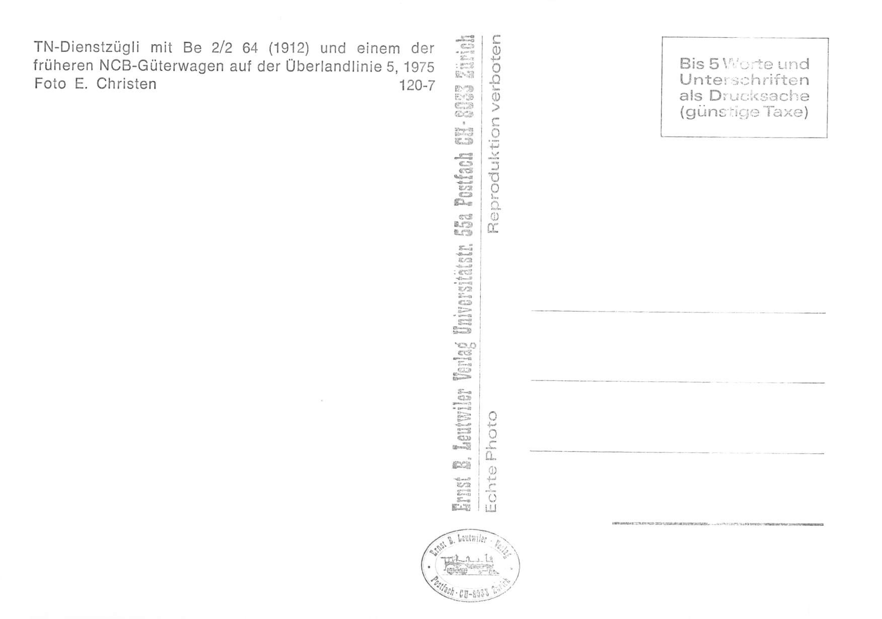 Cartoline postali: TN Dienstzugli BE 2/2 1912 tram – Usato da Biasca venduto da Blenio71 1
