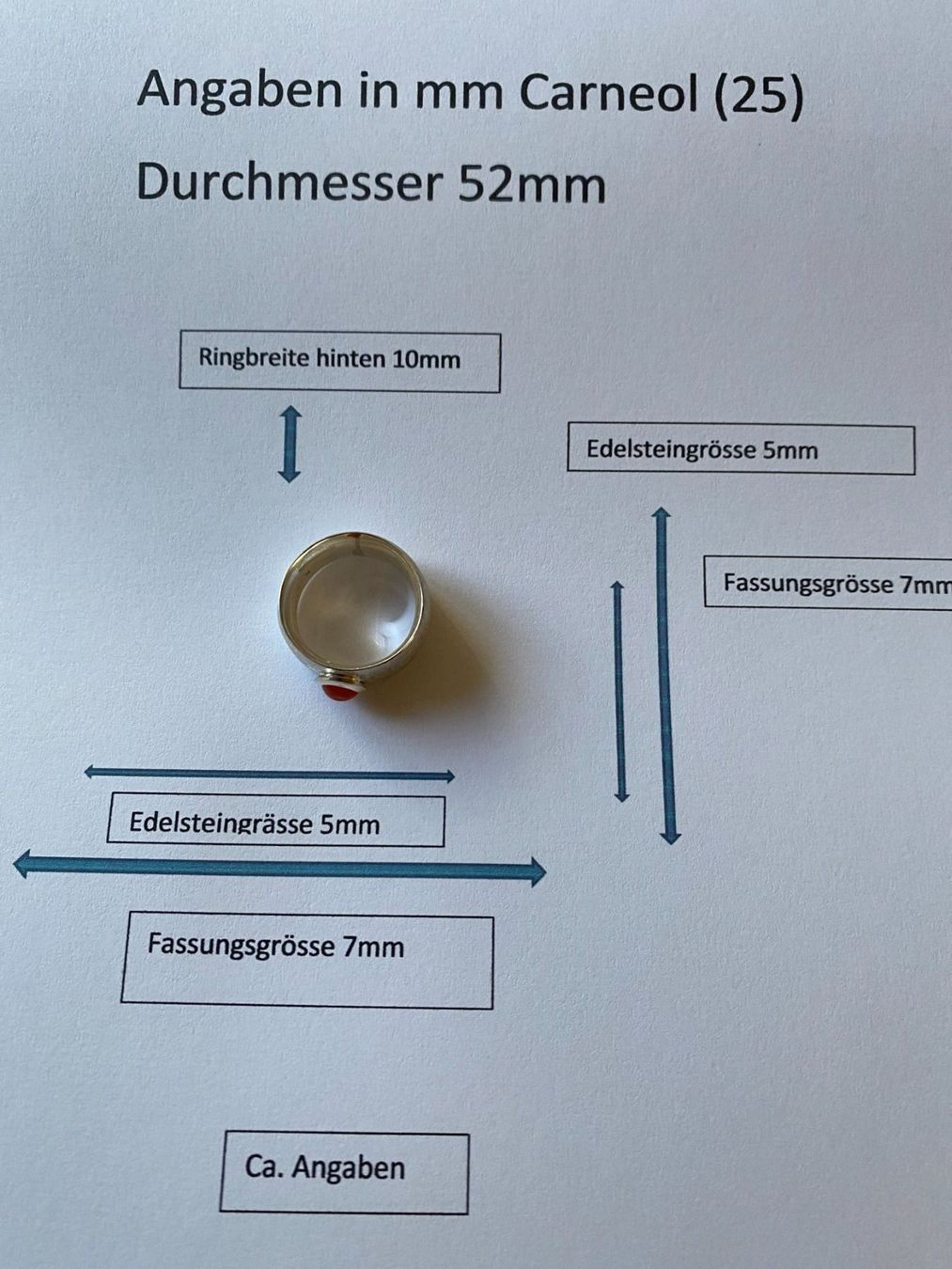 Ringe: Ring, Silber/Carneol, Durchm. 52mm (25) – Neu (gemäss Beschreibung) aus Muri b. Bern von Silberqualle 3