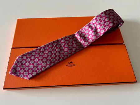 Cravate HERMES-Paris „Rosettes“ - avec box original