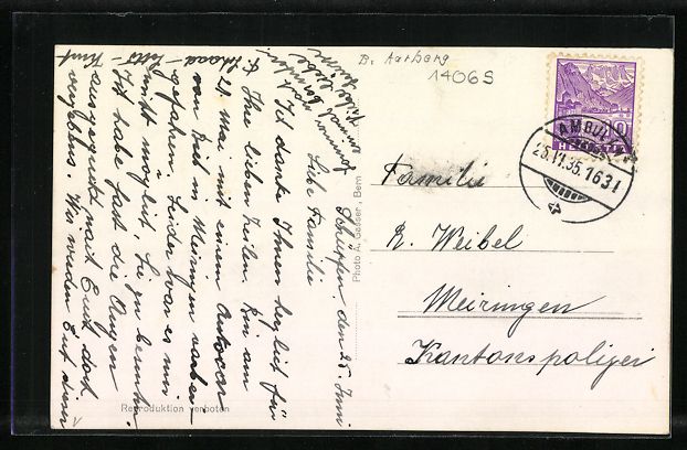 Cartoline postali: AK Schüpfen, Gesamtansicht des Ortes – Usato da Berlin venduto da bartko-reher 1