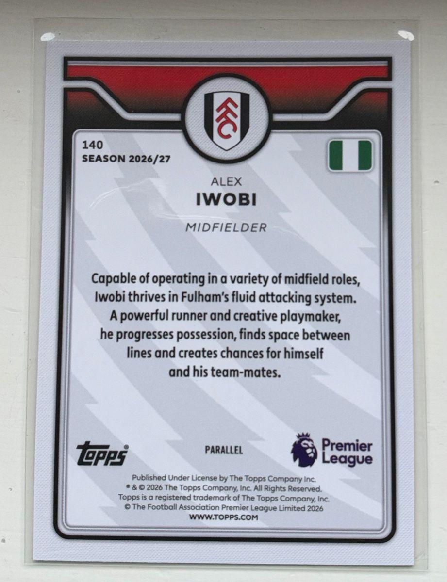 Topps Cartes à collectionner: Alex Iwobi – Neuf (Voir description) à SAXON par Mic_9 1